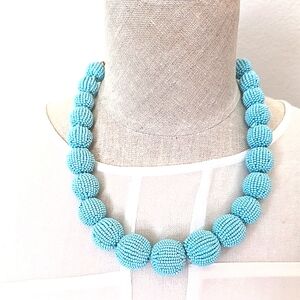 NWT J CREW  Lightweight Turquoise Ball Necklace
